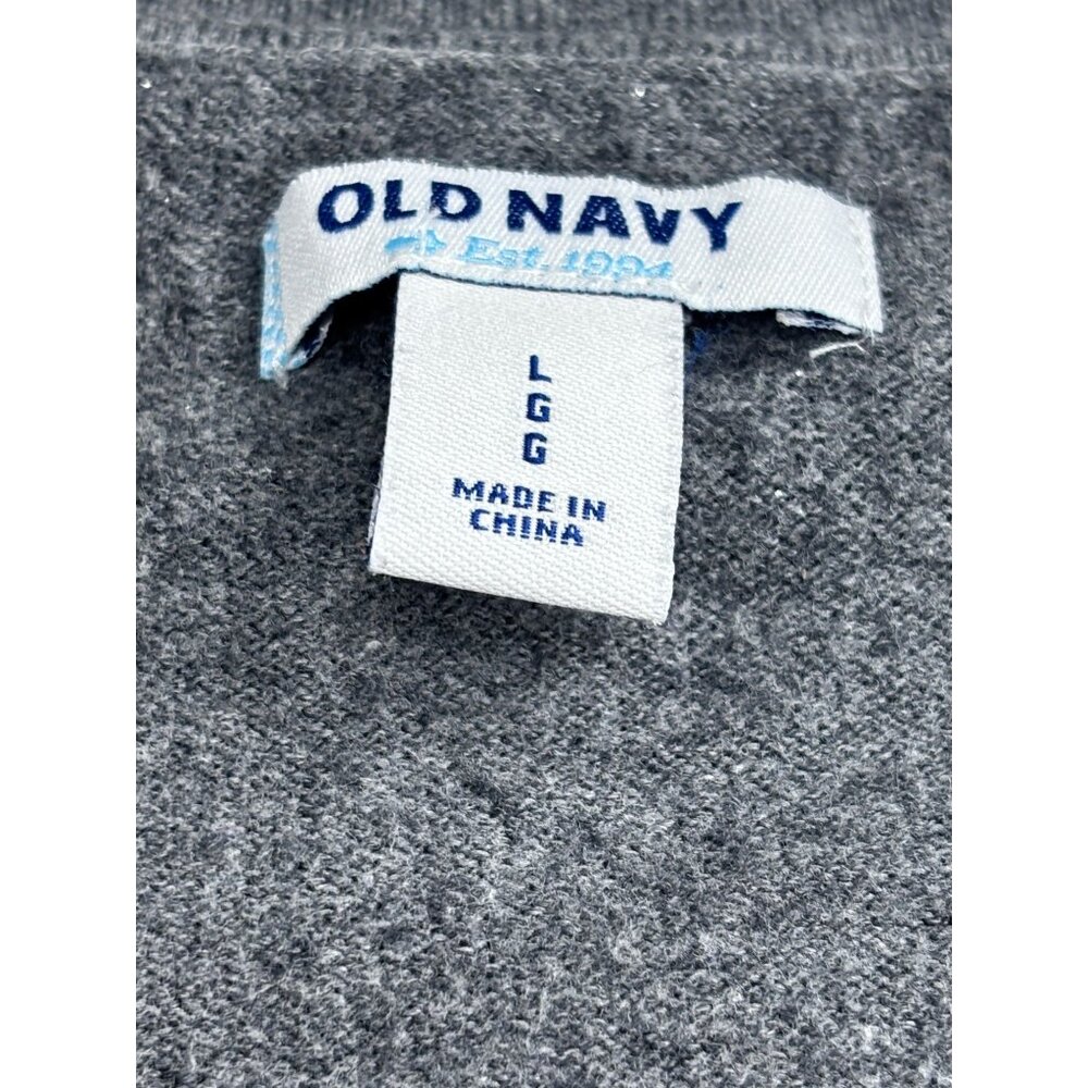 Old Navy Womens Gray Striped Button-Up Cardigan Sweater L - Picture 4 of 10